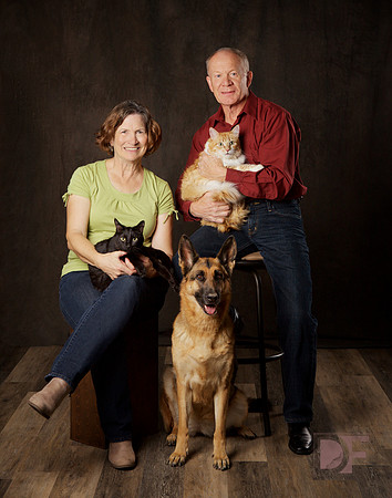 Debra & John w/Gaia, Petey & Prince